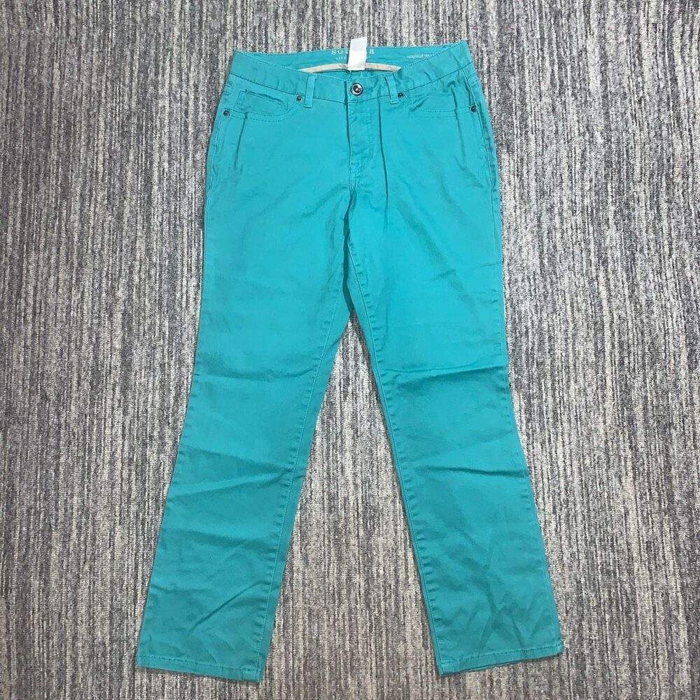 Sonoma Women's Size 8P Petite Skinny Ankle‎ Pants Aqua Blue Southwest Beach